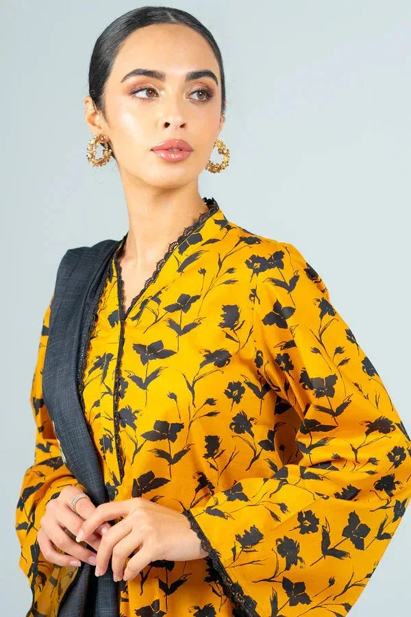 BAROQUE KHADDAR UNSTICH PRINTED 3PC - City Cloth House