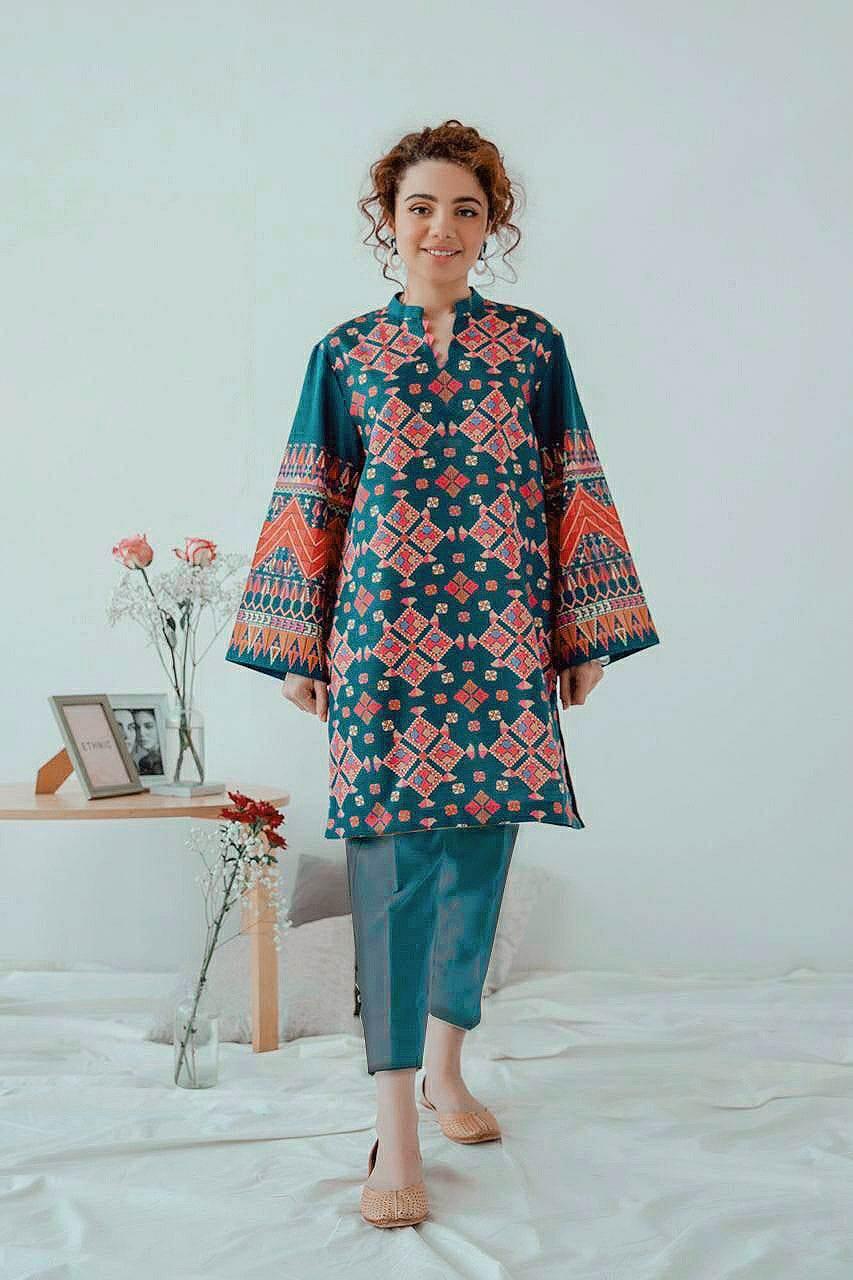 ETHNIC LAWN PREMIUM UNSTICH EMB 2PC - City Cloth House