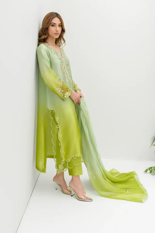 Zephyr | Emb Unstitched Shamoz silk 3pc