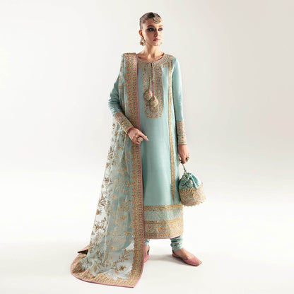 KANWAL MALIK RAW SILK UNSTITCHED EMB SUIT - City Cloth House
