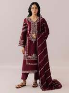 MAHNUR DHANAK EMB UNSTITCHED 3PC