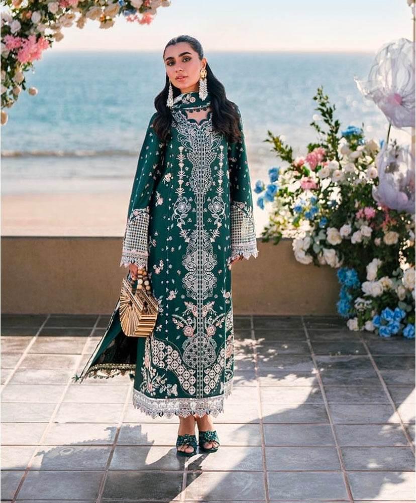 QALAMKAR LAWN LUXURY UNSTITCHED EMB 3PC - City Cloth House