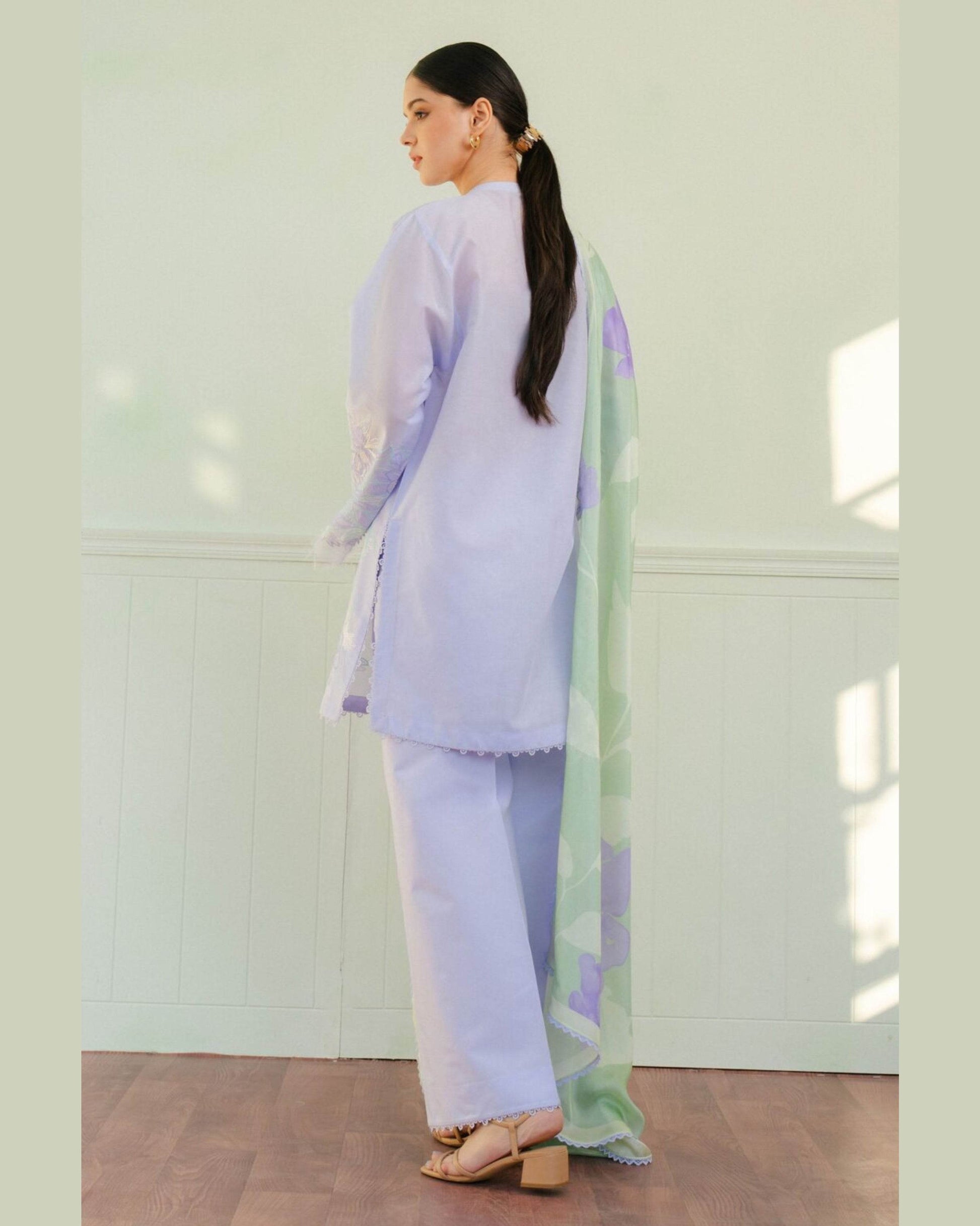 ZARA SHAHJAHAN LUXURY LAWN UNSTICH EMB 3PC - City Cloth House
