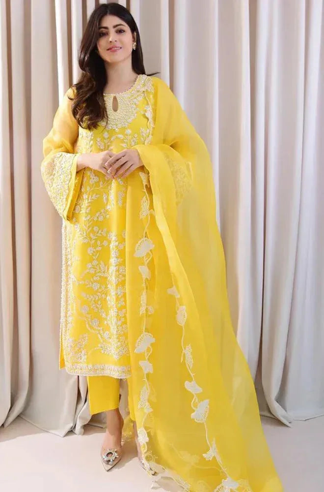 MARIA.B LAWN LUXURY UNSTITCHED EMB 3PC - City Cloth House