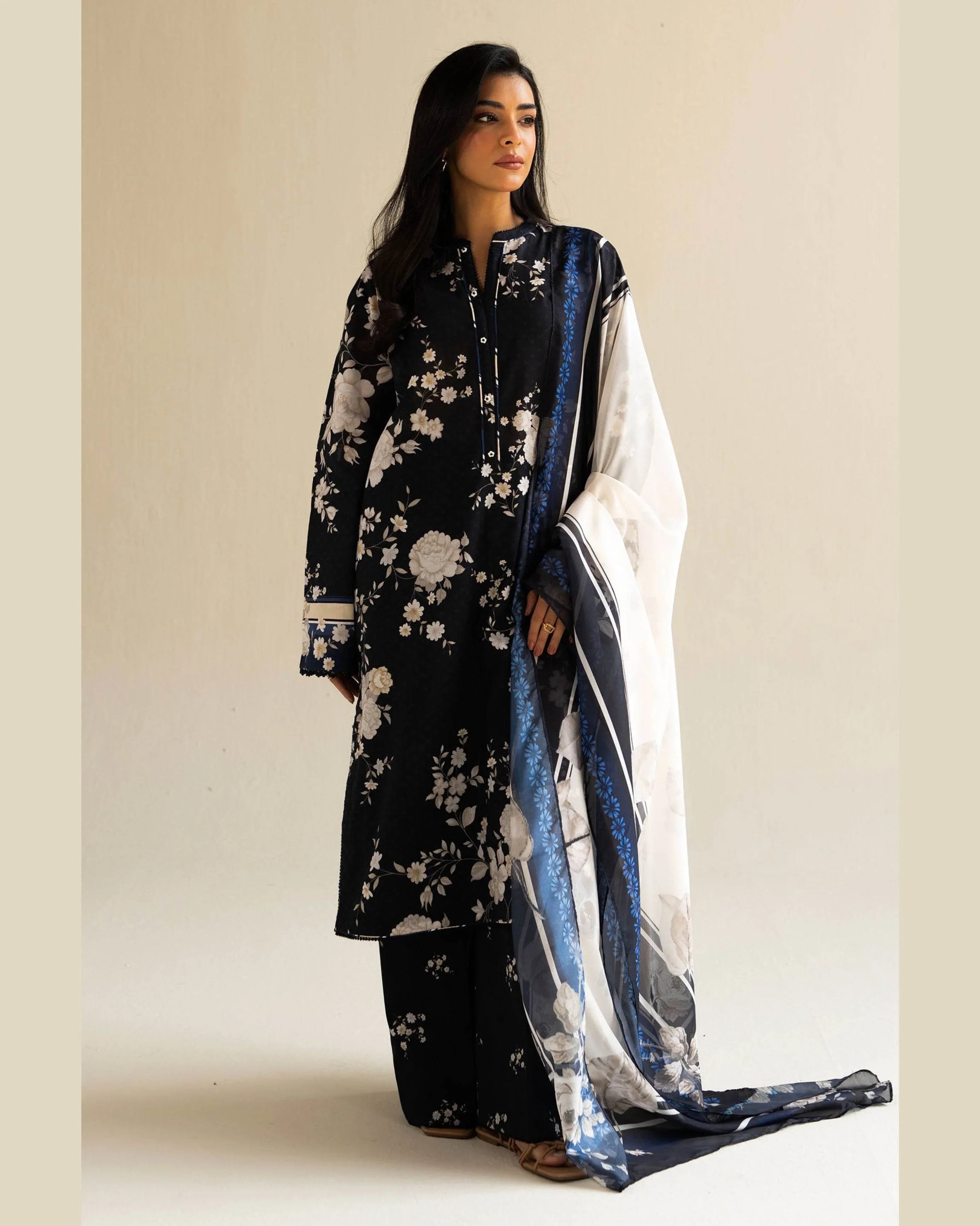 COCO LAWN PRINTED UNSTICH 3PC - City Cloth House