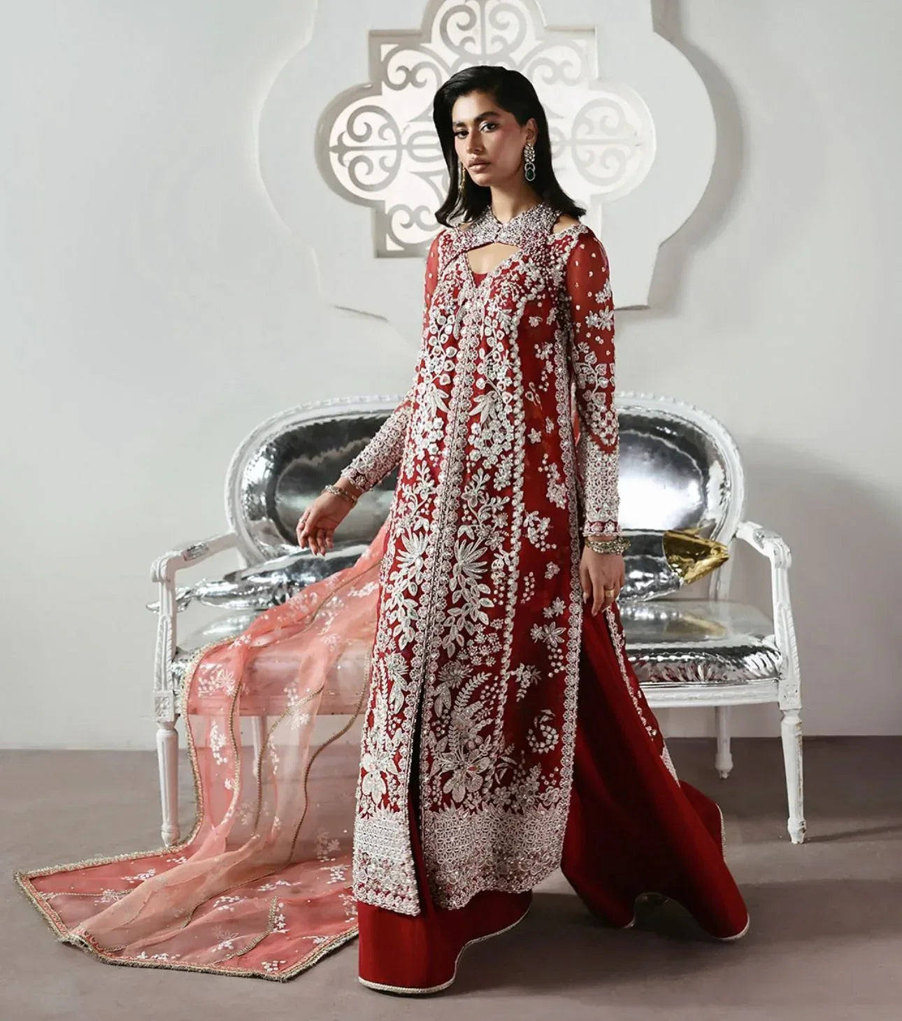 SORAYA ORGANZA UNSTITCHED EMB SOLARA SUIT - City Cloth House