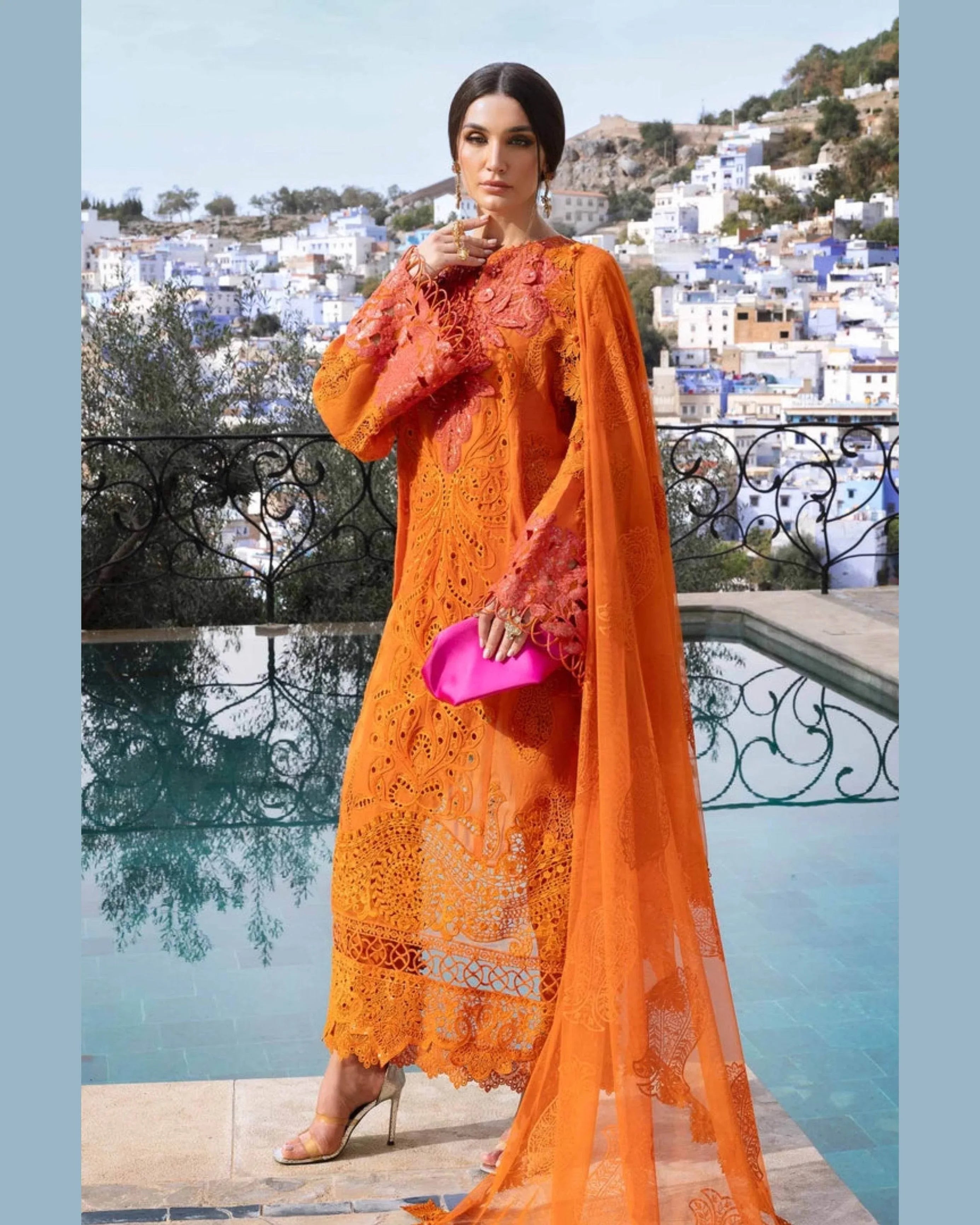 MARIA.B LAWN UNSTITCHED EMB 3PC - City Cloth House