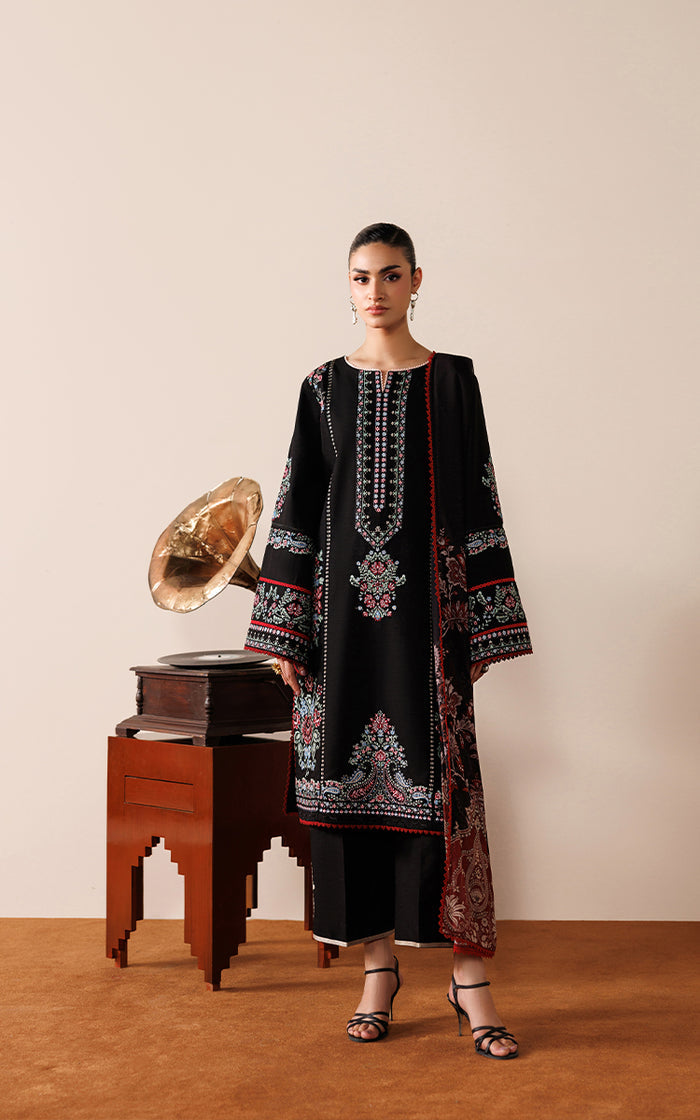 Siyah | Emb Unstitched Dhanak 3pc