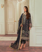 BAROQUE RAW SILK UNSTITCHED EMB SUIT - City Cloth House