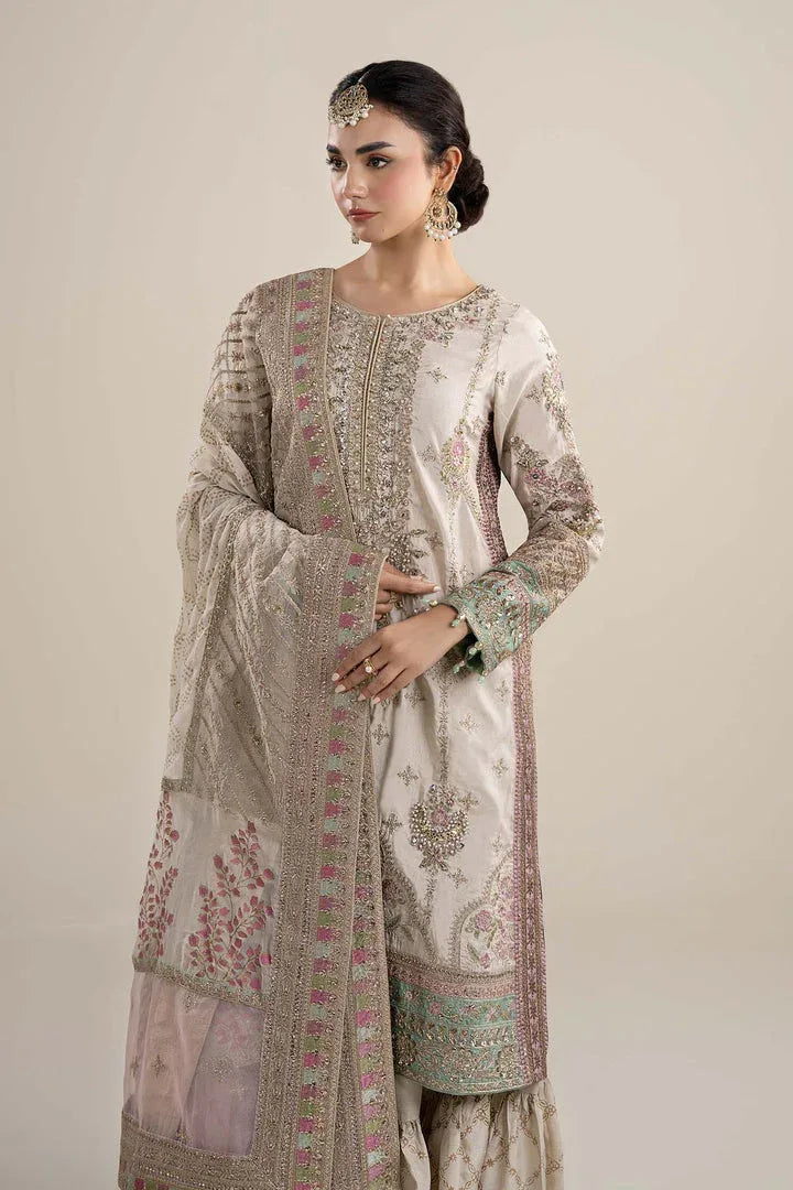 MARIA.B RAW SILK UNSTITCHED EMB SP-06 SUIT - City Cloth House