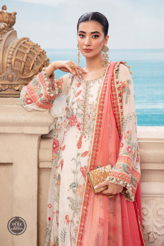MARIA.B CHIFFON UNSTITCHED EMB MAXI
