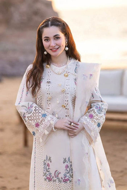 QALAMKAR LAWN UNSTITCH EMB 3PC SAHIL KINARE SELIN - City Cloth House