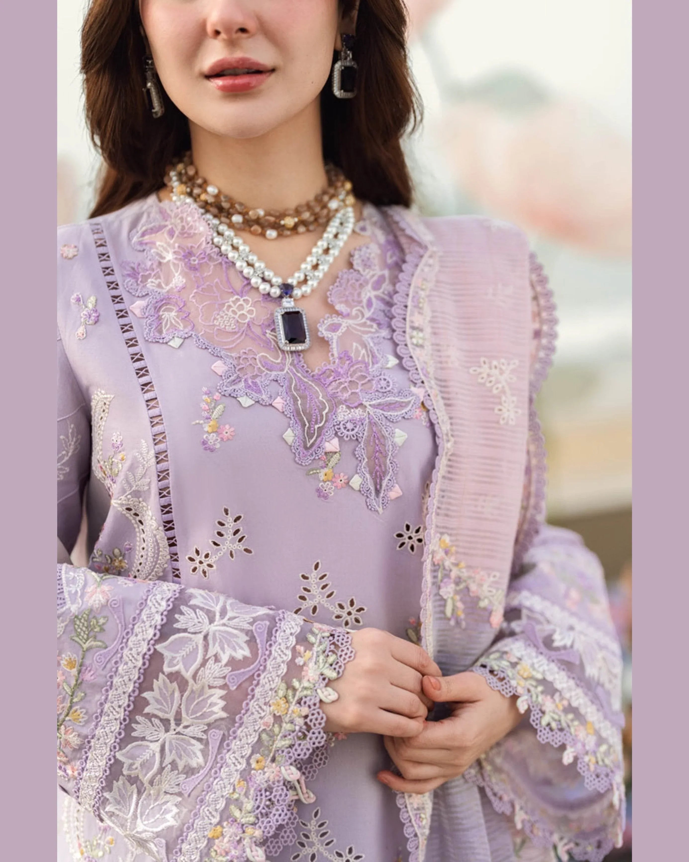 QALAMKAR LAWN UNSTITCHED EMB 3PC - City Cloth House