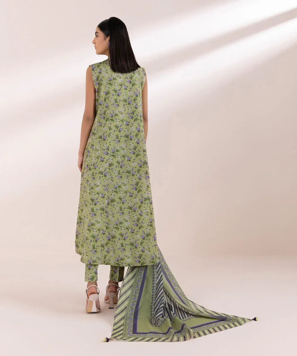 SAPPHIRE KARANDI PRINTED UNSTICHED 3PC - City Cloth House