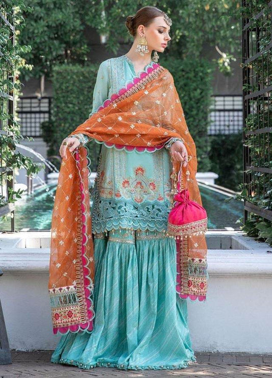 MARIA.B LAWN UNSTITCH EMB 3PC MB23LE (D-05) - City Cloth House