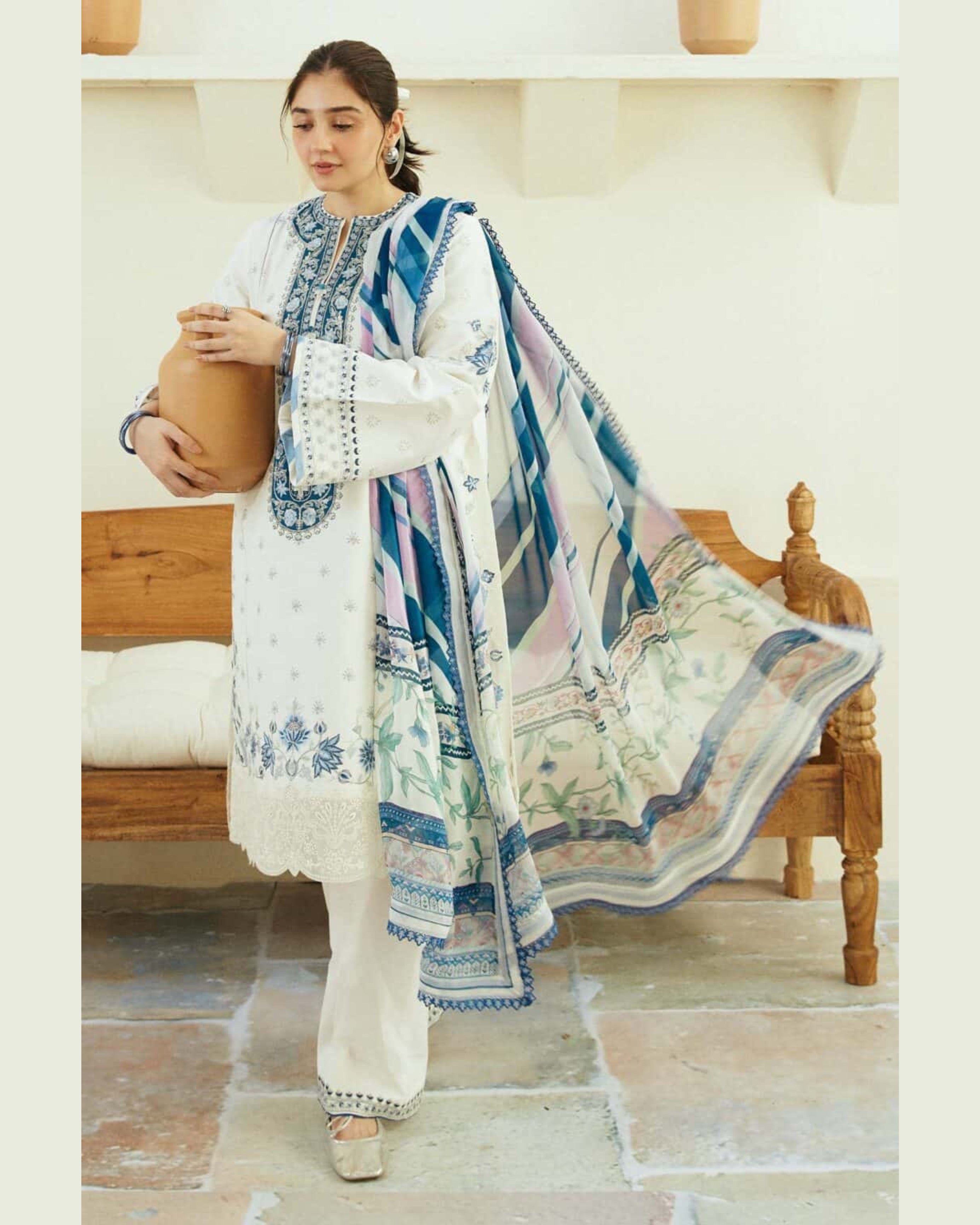 ZARA SHAHJAHAN LAWN UNSTITCHED EMB 3PC