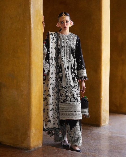 HUSSAIN REHAR LAWN UNSTITCH EMB 3PC SHAMS-KS004 - City Cloth House