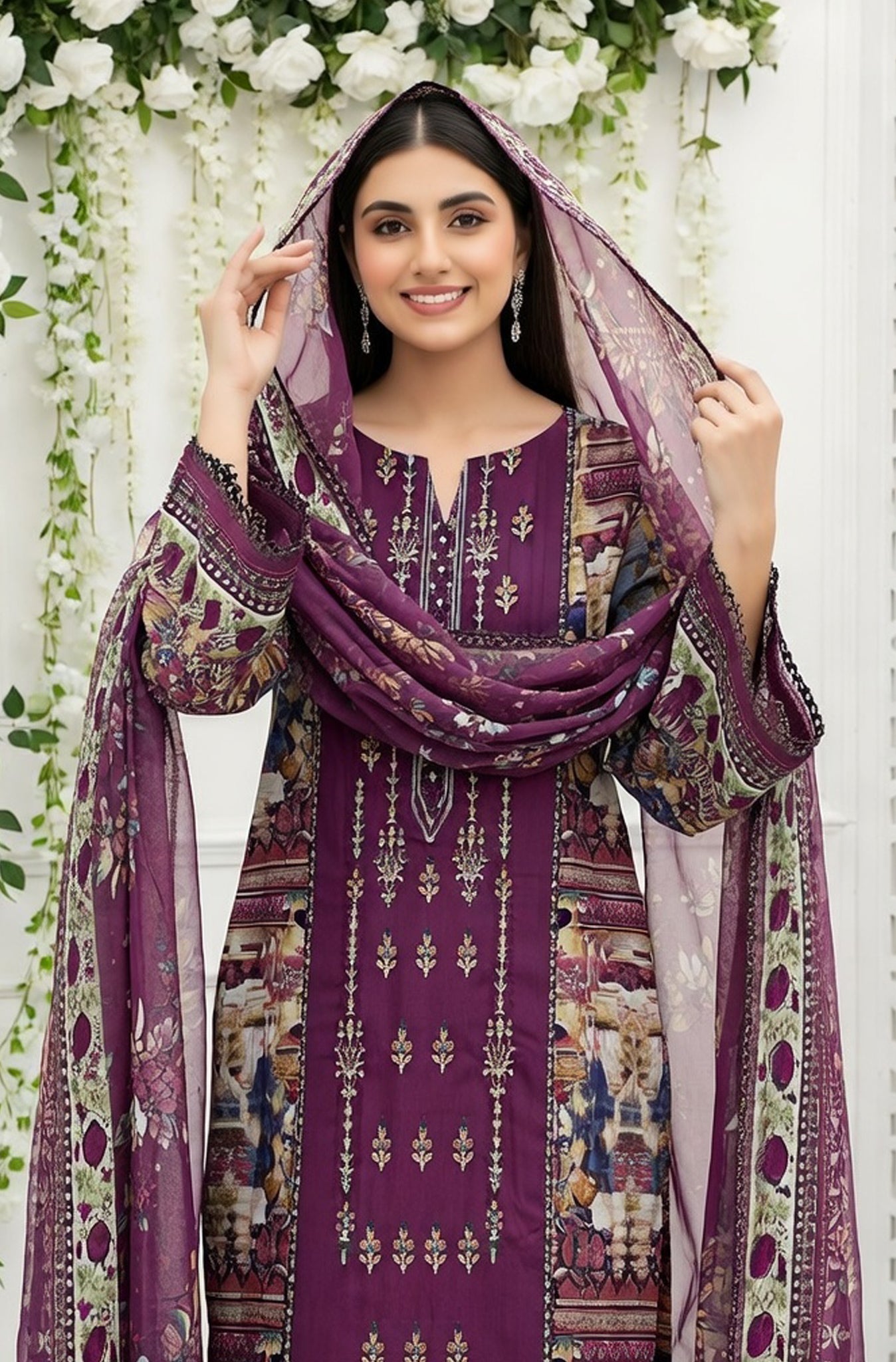 MIRAAL LAWN PRINTED UNSTICH VOL-2 3PC