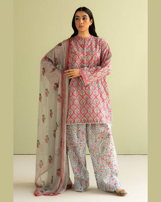 COCO LAWN PRINTED UNSTICH 3PC - City Cloth House