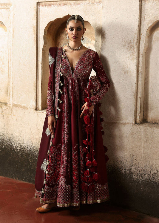HUSSAIN REHAR RAW SILK UNSTITCHED EMB SUIT GULNAR