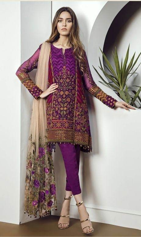 BARQUE DHANAK UNSTICH EMB 3PC - City Cloth House