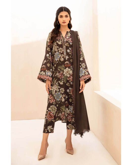 BAROQUE LAWN PRINTED UNSTICH 3PC - City Cloth House