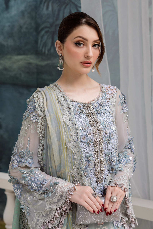 MARIA.B CHIFFON UNSTITCHED EMB D-8 SUIT