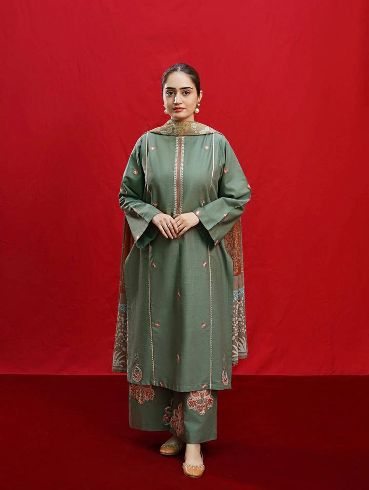 Zareen | Emb Unstitched Dhanak 3pc