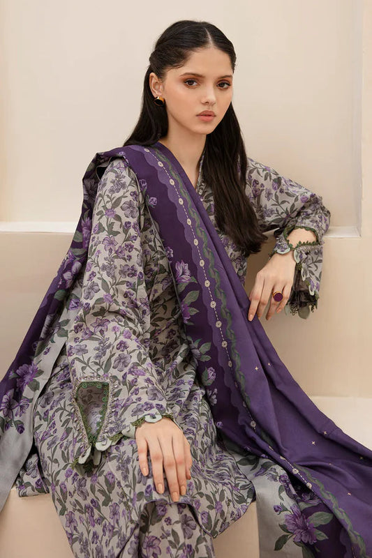 BAROQUE KARANDI PRINTED UNSTICHED 3PC