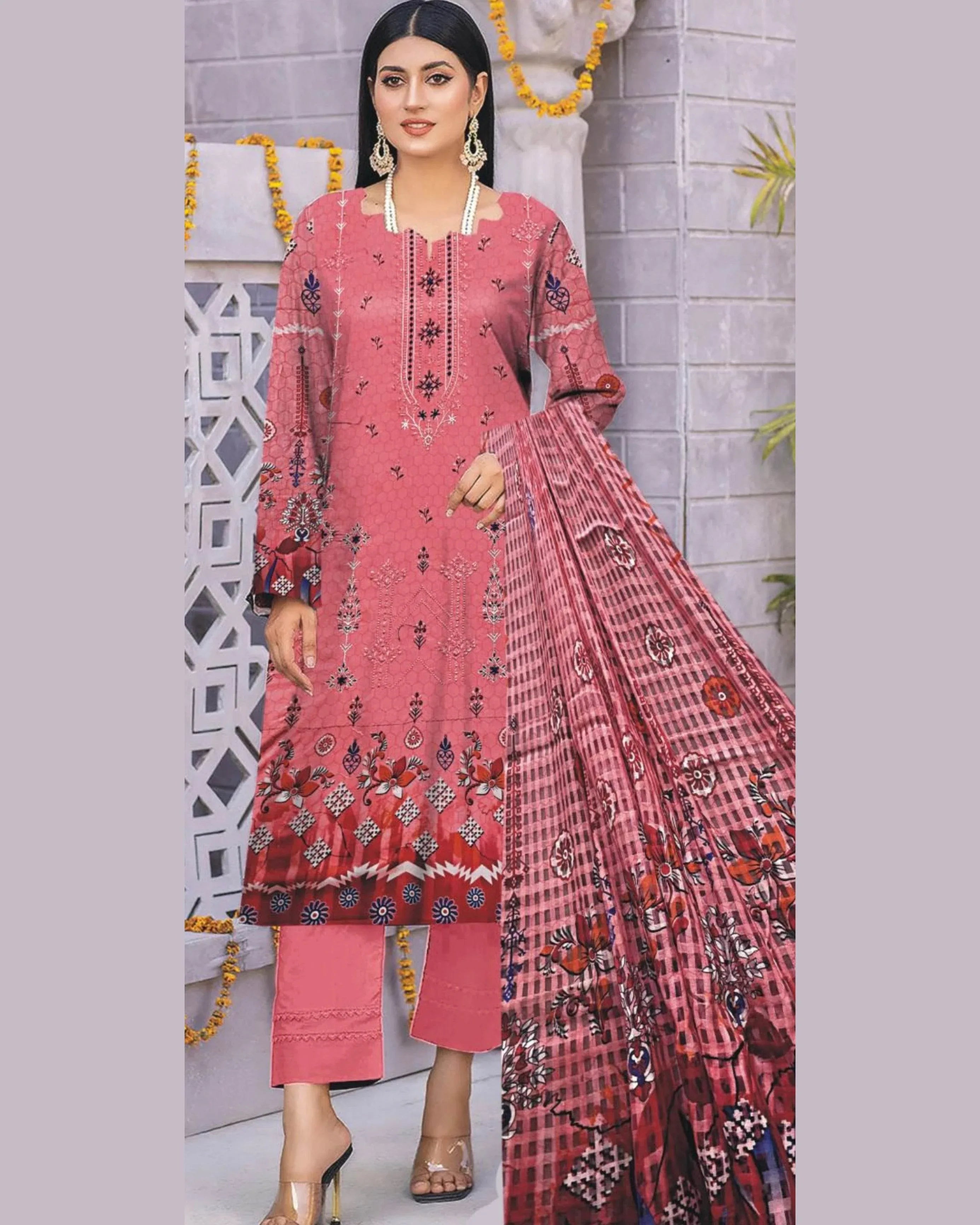 MIRAAL LAWN UNSTITCHED EMB 3PC - City Cloth House