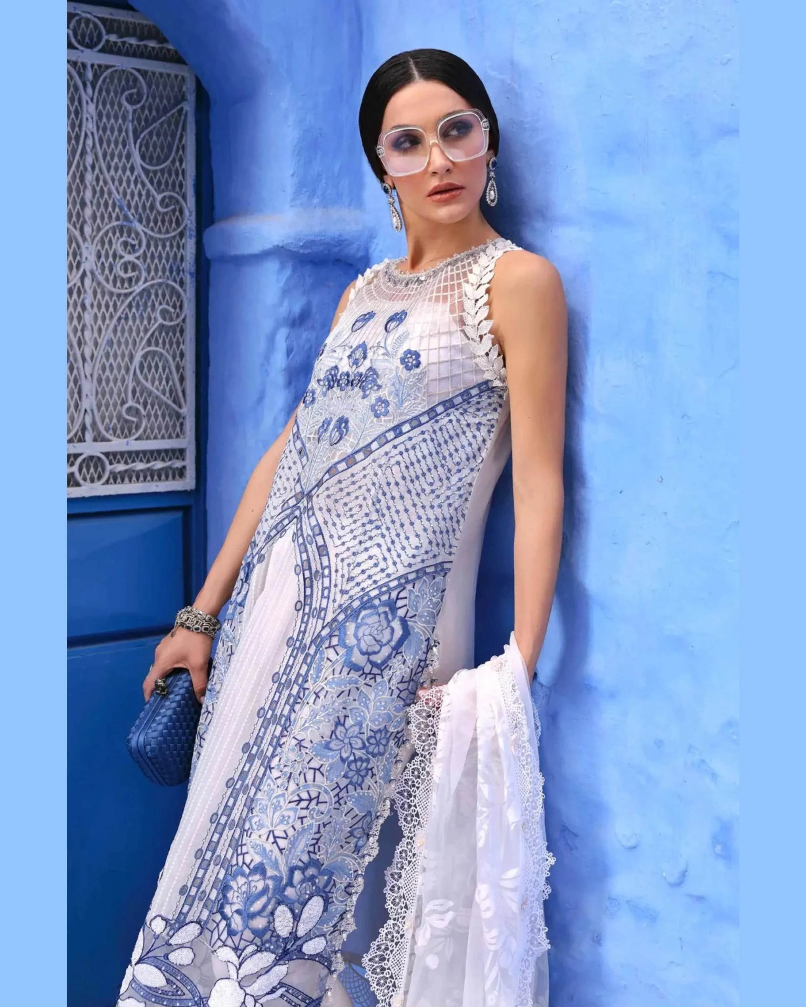 MARIA.B LAWN UNSTITCHED EMB 3PC 25’ (10-A) - City Cloth House