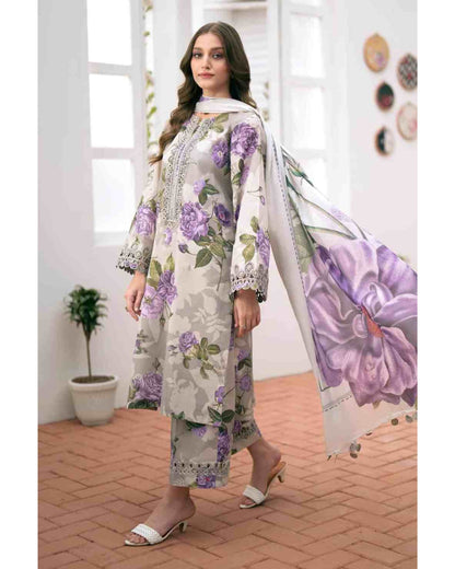 CHARIZMA LAWN PRINTED UNSTICH 3PC - City Cloth House