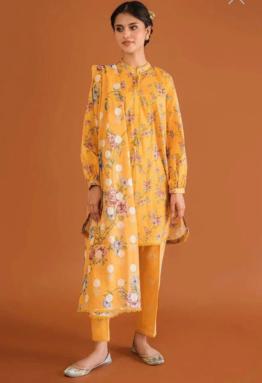 CROSS STITCH KARANDI UNSTICHED PRINTED 3PC - City Cloth House