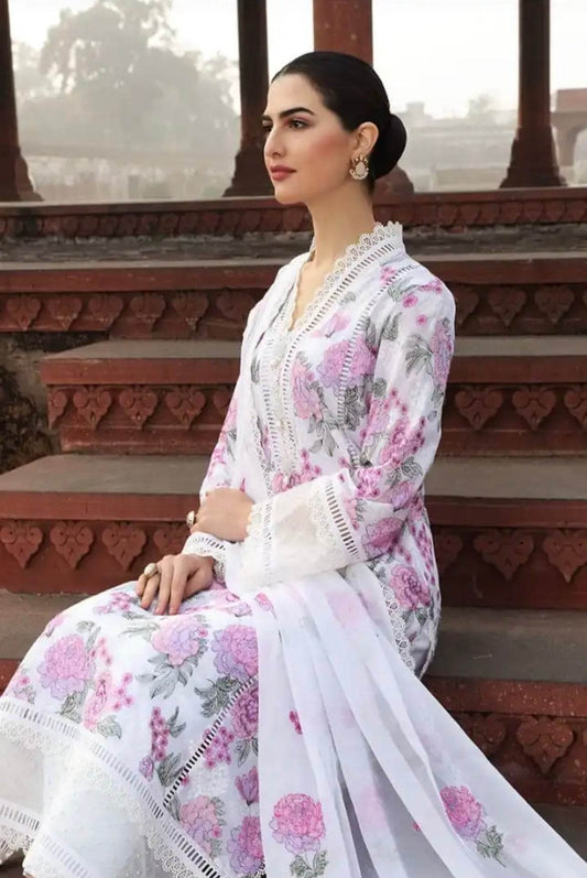 BAREEZE LAWN LUXURY UNSTICHED EMB 3PC - City Cloth House