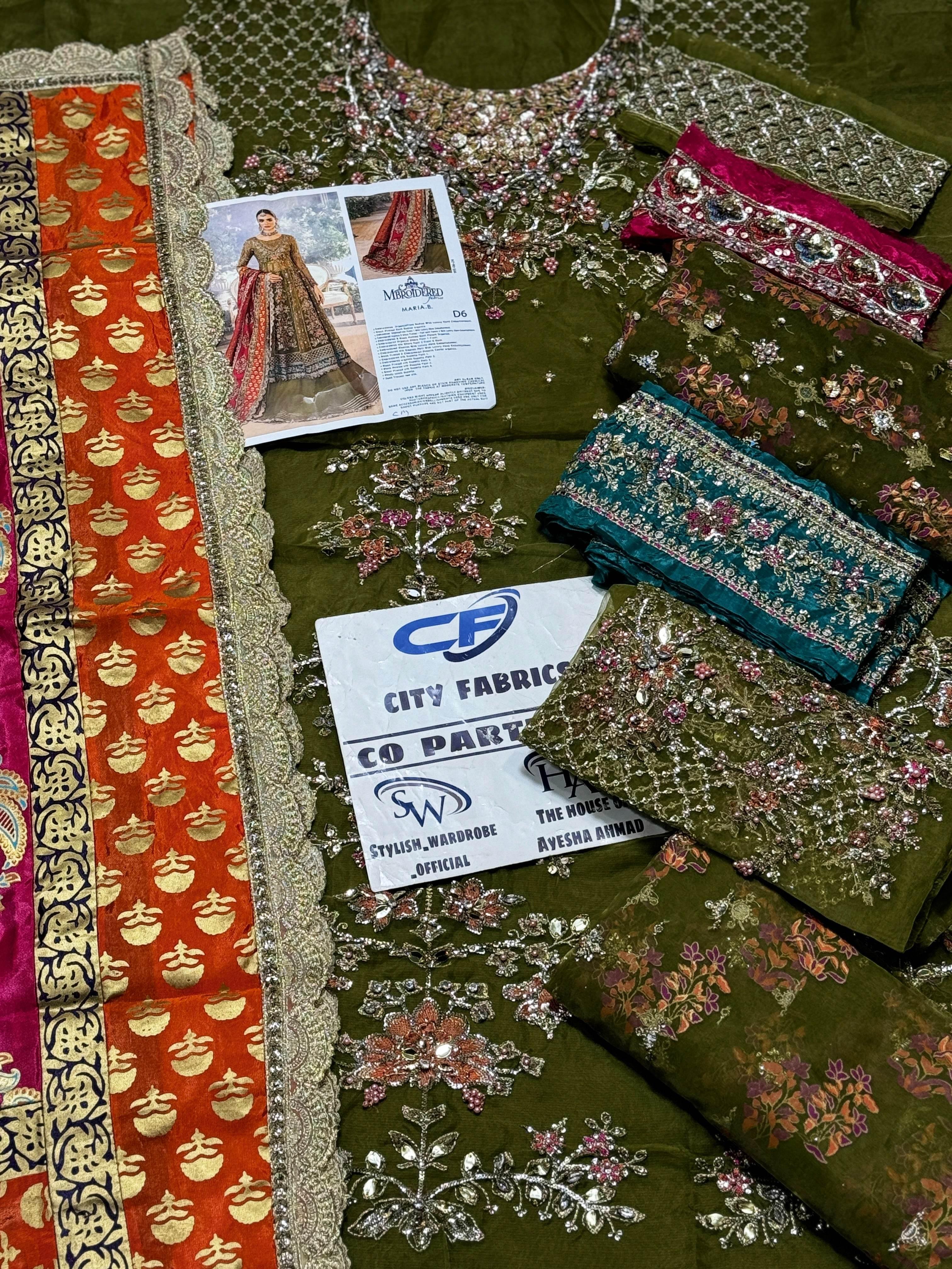 MARIA.B ORGANZA UNSTITCHED EMB MAXI - City Cloth House