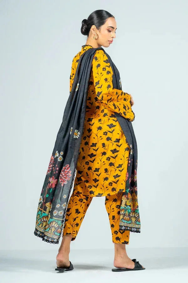 BAROQUE KHADDAR UNSTICH PRINTED 3PC - City Cloth House