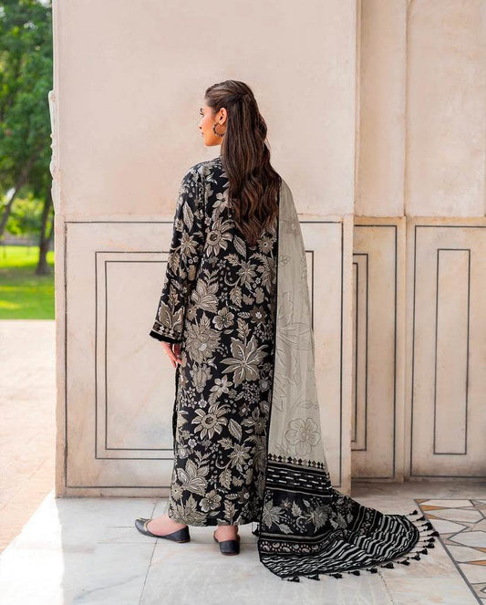 BAROQUE LAWN PRINTED UNSTICH 3PC - City Cloth House