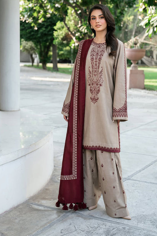 BAROQUE DHANAK LUXURY UNSTITCHED EMB 3PC