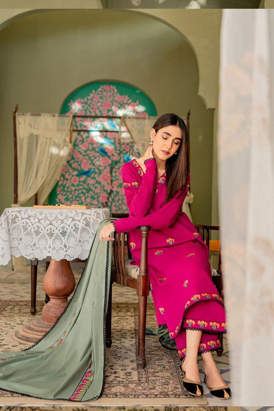 ASLING DHANAK UNSTITCHED EMB 3PC