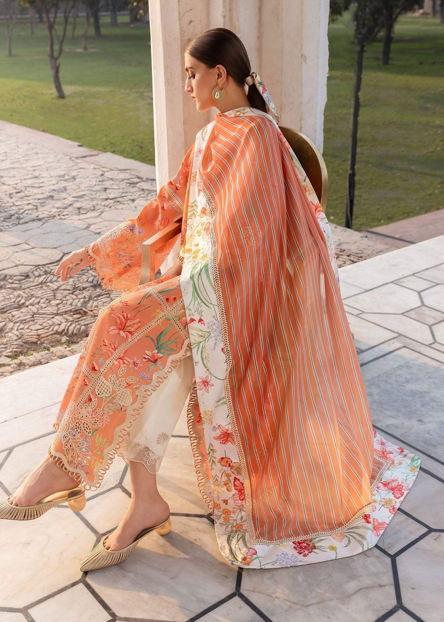 Coral | Emb Unstitched Lawn 3pc
