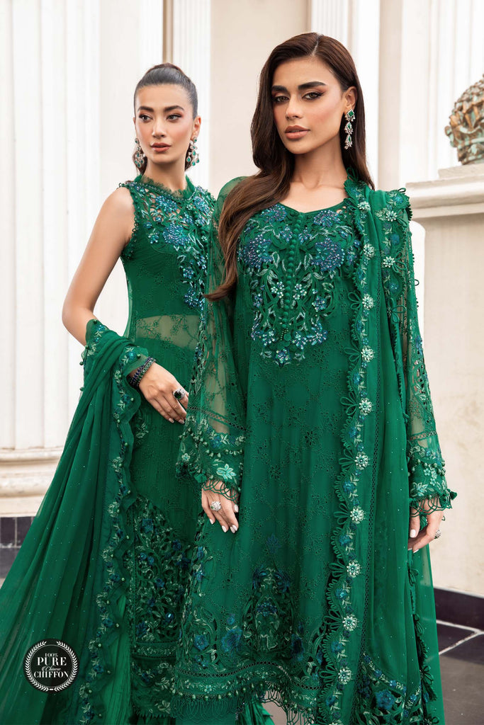 MARIA.B CHIFFON UNSTITCHED EMB D-3 SUIT