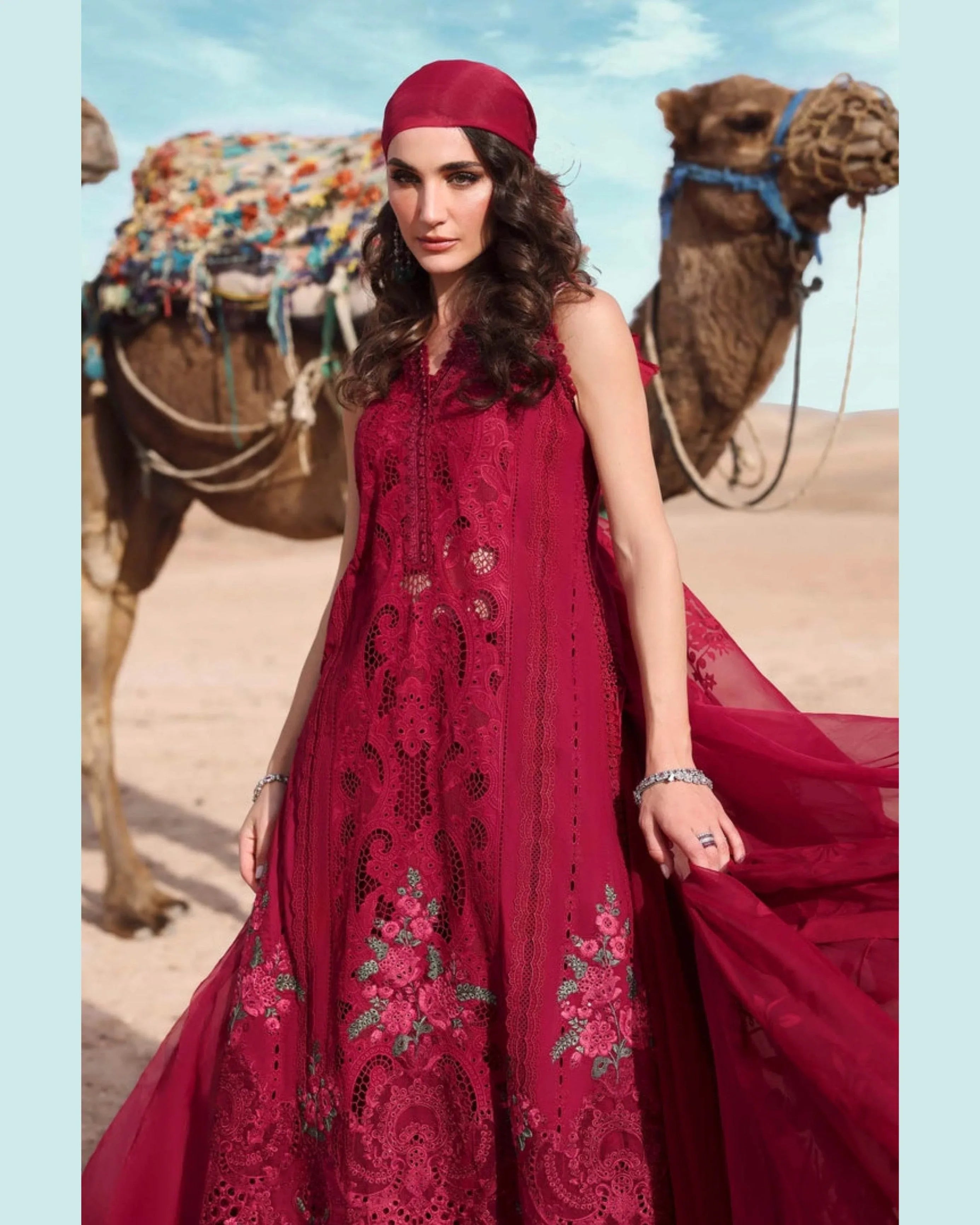 MARIA.B LAWN UNSTITCHED EMB 3PC - City Cloth House