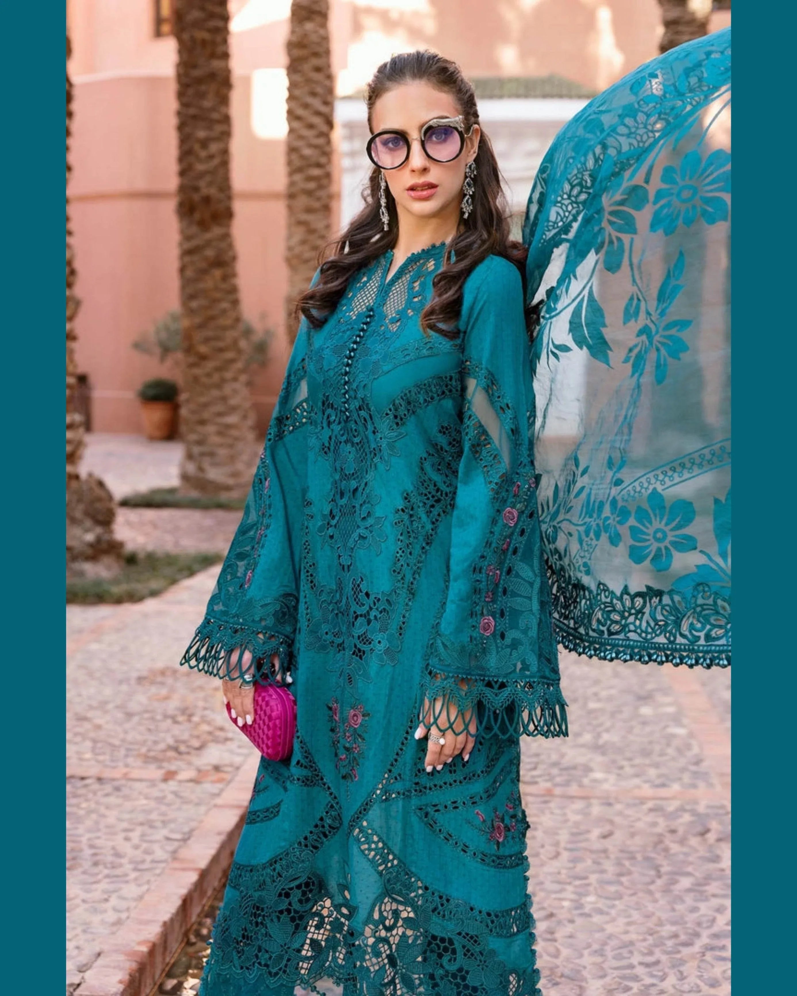 MARIA.B LAWN UNSTITCHED EMB 3PC - City Cloth House