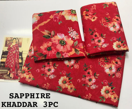 SAPPHIRE KHADDAR UNSTITCHED PRINTED 3PC