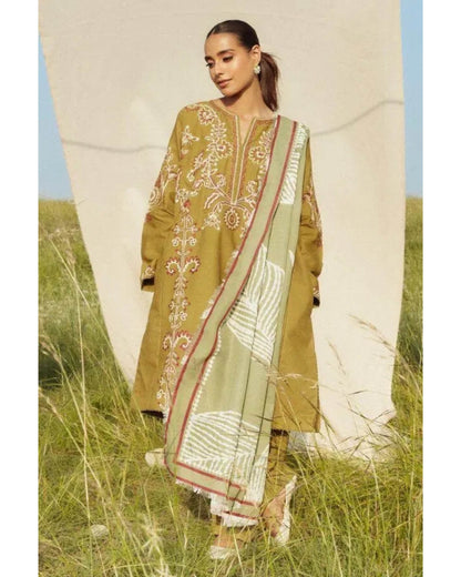 ZARA SHAHJAHAN DHANAK UNSTITCHED EMB 3PC - City Cloth House