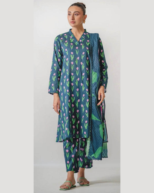 NISHAT KHADDAR UNSTITCHED PRINTED 3PC