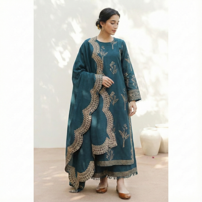Zin Aura | Emb Unstitched Lawn 3pc