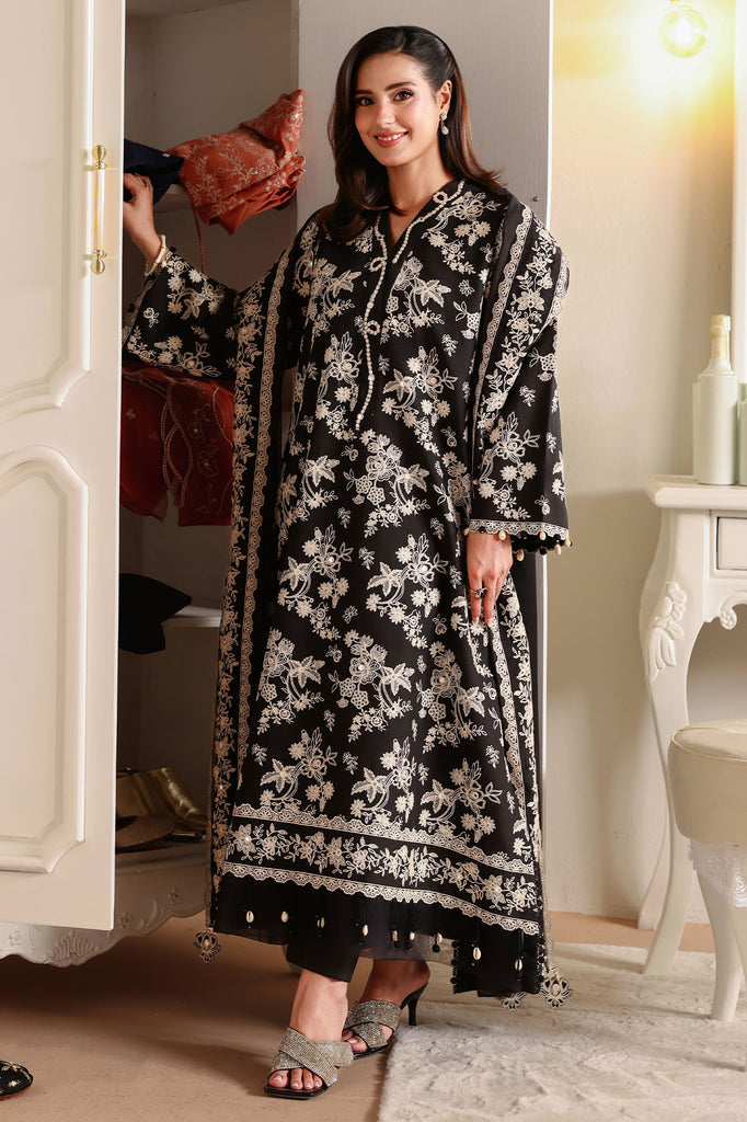 Siyah | Emb Unstitched Dhanak 3pc