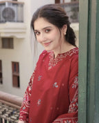 SAPPHIRE LINEN LUXURY UNSTITCHED EMB 2PC - City Cloth House