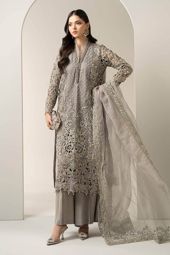 MARIA.B ORGANZA UNSTITCHED EMB SUIT (BDS-30-D6) - City Cloth House
